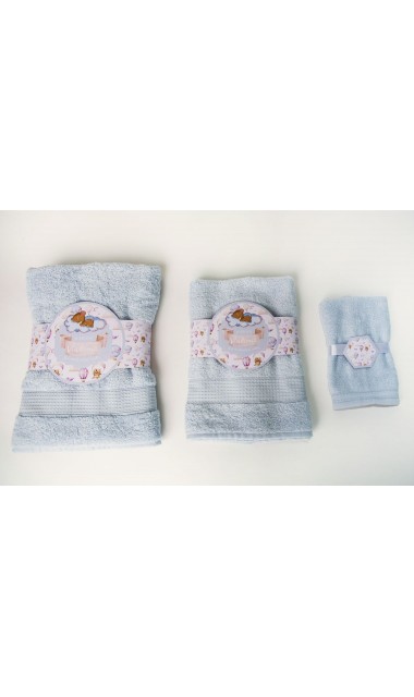 Trusou de botez pentru baieti cu ursuleti si baloane de aer cald, Puf Teddy Bear 24